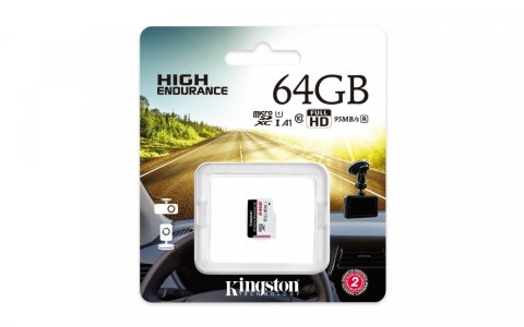 Karta microSD Kingston 64GB High Endurance 95/30MB/s C10 A1 UHS-I