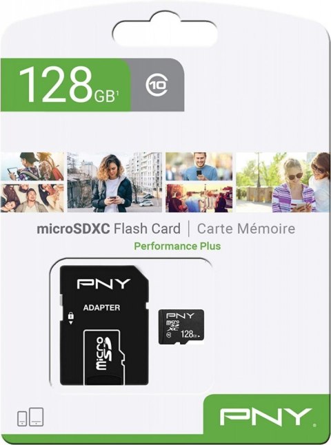 Karta pamięci MicroSDXC PNY 128GB Performance Plus szybka zawartość