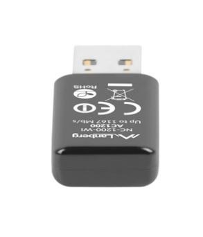 Karta sieciowa USB AC1200 Lanberg NC-1200-WI dual z szybkim WiFi 5GHz