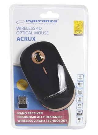 Mysz bezprzewodowa optyczna USB Acrux ergonomiczna do notebooków