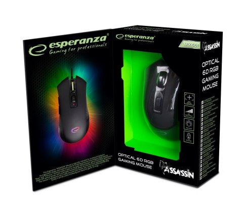 Mysz Esperanza ASSASSIN 6D optyczna USB dla graczy czarna