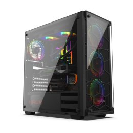 Obudowa KRUX Leda RGB midi tower z hartowanym szkłem i wentylatorami