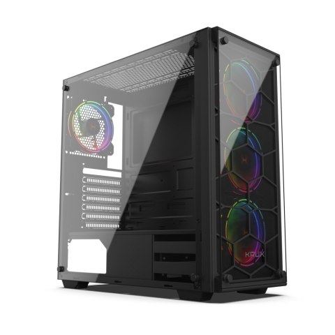 Obudowa KRUX Leda RGB midi tower z hartowanym szkłem i wentylatorami