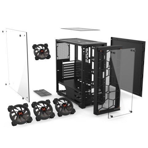 Obudowa KRUX Leda RGB midi tower z hartowanym szkłem i wentylatorami