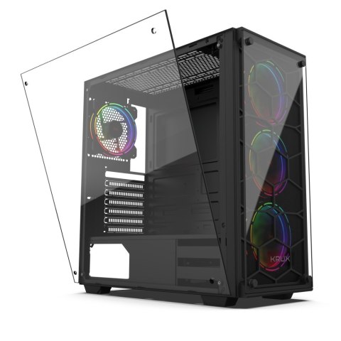 Obudowa KRUX Leda RGB midi tower z hartowanym szkłem i wentylatorami