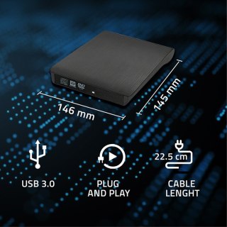 Kieszeń na napęd optyczny Qoltec CD/DVD SATA USB3.0 9.5mm