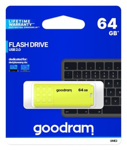 Pendrive GOODRAM UME2 64GB USB 2.0 Żółty praktyczny