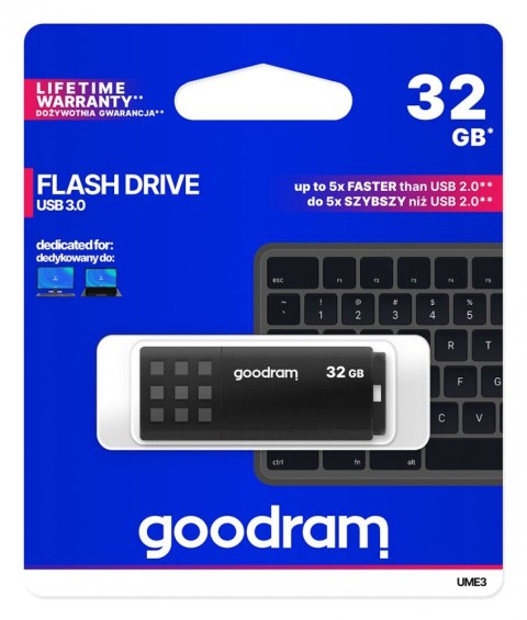 Pendrive GOODRAM UME3 32GB USB 3.0 Czarny szybki i stylowy
