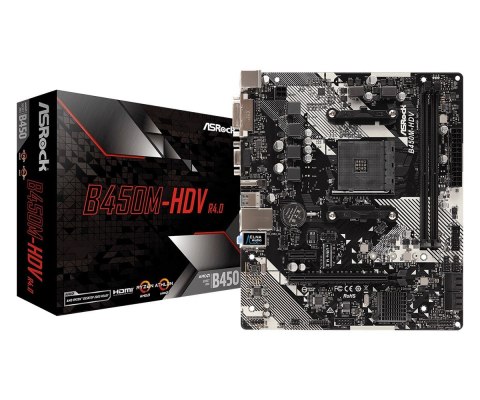 Płyta główna ASRock B450M-HDV R4.0 AM4 uATX 2DDR4 z HDMI