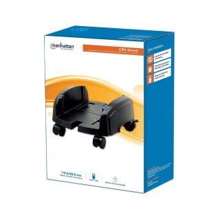 Podstawka pod obudowę PC Manhattan czarna mobilna z kółkami 155-255 mm
