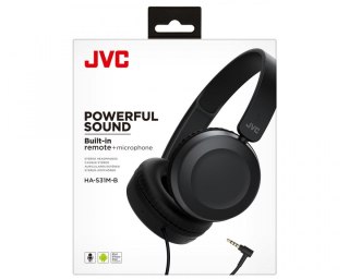Słuchawki JVC HA-S31M czarne nauszne stereo z mikrofonem 3 5 mm