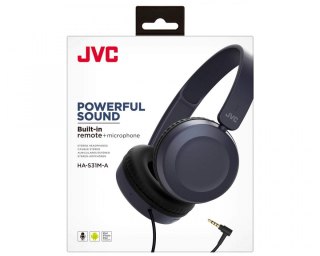 Słuchawki JVC HA-S31M niebieskie nauszne z mikrofonem 32Ω