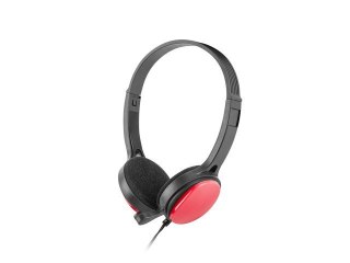 Słuchawki nauszne UGo USL-1222 czerwone z mikrofonem stereo
