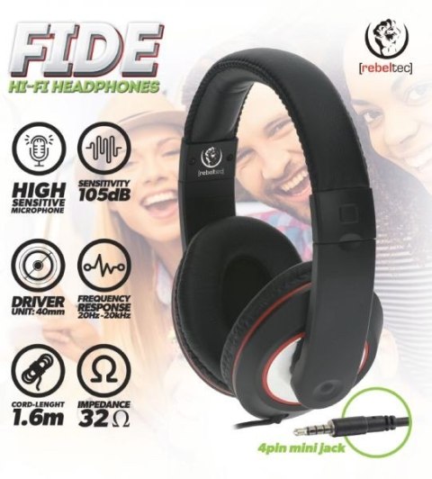 Słuchawki Rebeltec Fide stereo z mikrofonem 40mm do smartfonów