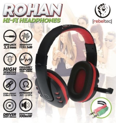 Słuchawki Rebeltec Rohan stereo z mikrofonem do PC 2x mini jack