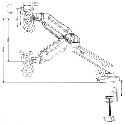 Uchwyt Na Monitor Maclean MC-860 13-27 8kg biurkowy ergonomiczny