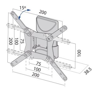 Uchwyt TV TB-152E do telewizora max 37 cali 20kg VESA 200x200 metalowy
