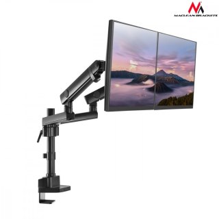 Uchwyt biurkowy Maclean MC-812 na 2 monitory czarny regulowany