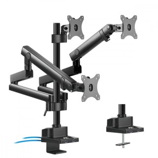 Uchwyt biurkowy Maclean MC-811 na 3 monitory regulowany z USB