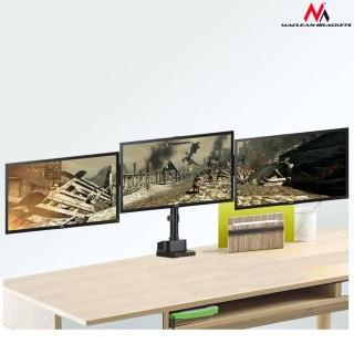 Uchwyt biurkowy Maclean MC-811 na 3 monitory regulowany z USB