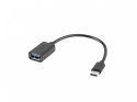 Adapter USB-C USB-A 2.0 15cm OTG czarny do smartfona i komputerów