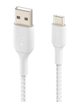 Kabel Belkin Braided USB-C USB-A 15cm biały wytrzymały