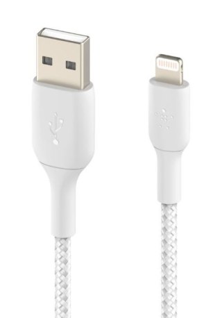 Kabel Belkin Braided USB Lightning 1m biały trwały do iPhone i iPad