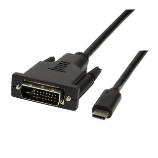 Kabel USB-C do DVI LogiLink 1,8m czarny wideo