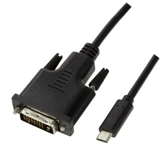 Kabel USB-C do DVI LogiLink 1,8m czarny wideo