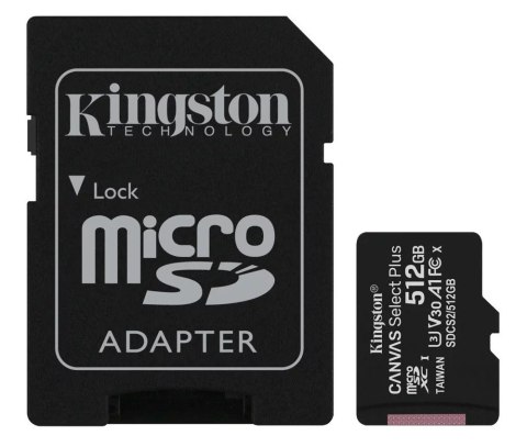 Karta pamięci Kingston microSD 512GB Canvas Select Plus 100MB/s szybka