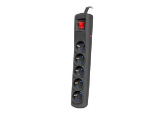 Listwa zasilająca Armac R5 1.5m 5x230V 10A czarna przeciwprzepięciowa