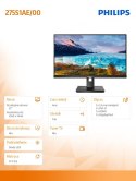 Monitor Philips 275S1AE 27 cali IPS QHD DVI HDMI Pivot Eye Comfort