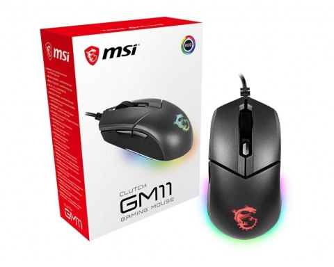 Mysz MSI Clutch GM11 przewodowa gamingowa z RGB 5000 DPI