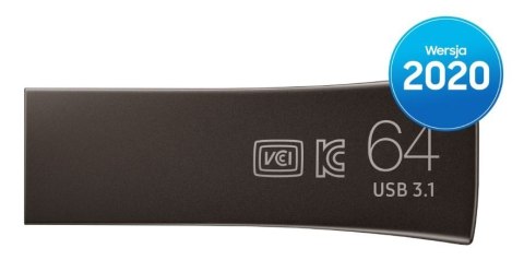 Pendrive Samsung BAR Plus USB 3.1 64 GB szybkość tytanowy