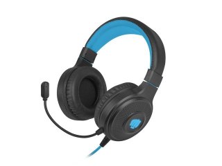 Słuchawki Fury Warhawk RGB dla graczy czarno-niebieskie z mikrofonem