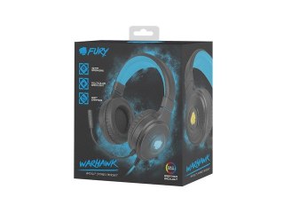Słuchawki Fury Warhawk RGB dla graczy czarno-niebieskie z mikrofonem