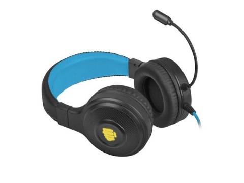 Słuchawki Fury Warhawk RGB dla graczy czarno-niebieskie z mikrofonem