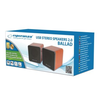 Głośnik Esperanza Ballad 2.0 USB wysokiej jakości do komputerów