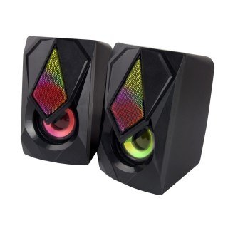 Głośnik 2.0 USB LED Rainbow Esperanza czarny wysokiej jakości