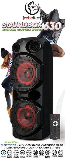 Głośnik Bluetooth karaoke Rebeltec SoundBox 630 mocny przenośny zestaw