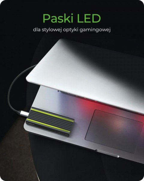 IcyBox IB-1824ML-C31 obudowa M.2 NVMe SSD z RGB aluminiowa