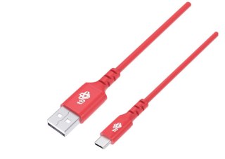 Kabel USB USB C 1m silikonowy czerwony Quick Charge lekki