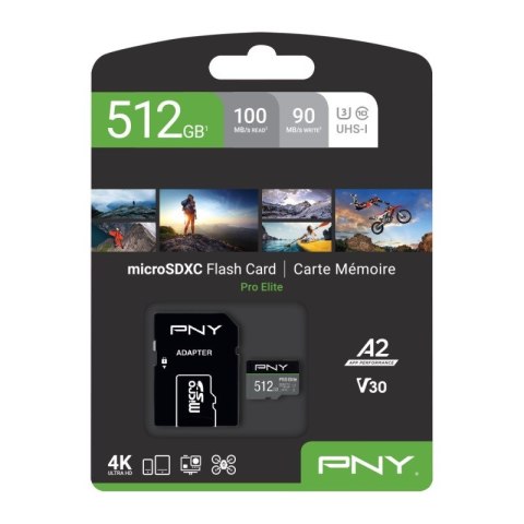 Karta pamięci PNY microSDXC Elite 512GB 100MB/s szybka
