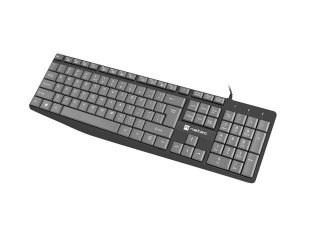 Klawiatura Natec Nautilus US Slim przewodowa multimedialna 1.8m czarno-szara