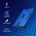 Obudowa Qoltec HDD SSD 2.5 cala SATA3 USB 3.0 niebieska aluminiowa