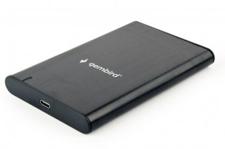 Obudowa zewnętrzna Gembird 2.5 USB 3.1 czarna ze szczotkowanego aluminium