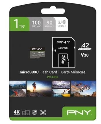 PNY Pamięć microSDXC 1TB Pro Elite UHS-I szybka pamięć 100MB/s