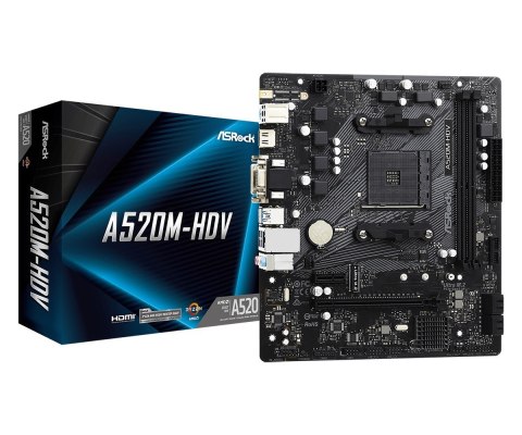 Płyta główna ASRock A520M-HDV AM4 mATX z HDMI 2DDR4
