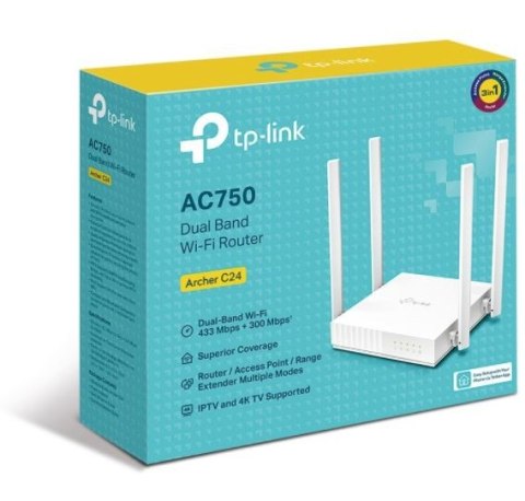 Router TP-LINK Archer C24 AC750 wydajny Wi-Fi 2.4 i 5 GHz