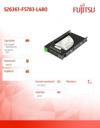 Dysk SSD Fujitsu SATA 480GB 2.5'' szybki wewnętrzny do laptopa